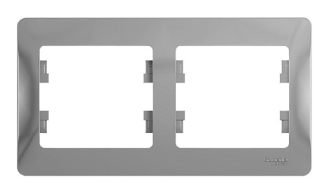 Рамка 2-постовая гориз. SE Glossa алюминий