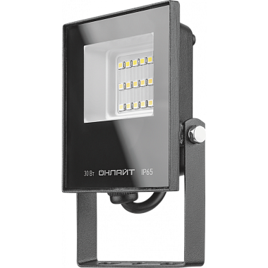 Прожектор светодиодный  30Вт 6500К IP65 2400Лм черный Онлайт 90 497