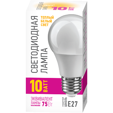 Лампа светодиодная Е27  10Вт 2700К 176-264В груша Онлайт Promo 82 910