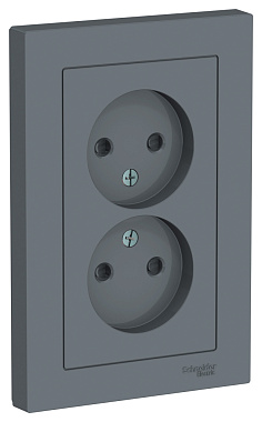 Розетка 2 СП 16А с з/шт SE AtlasDesign грифель