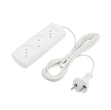 Удлинитель 3* 3 м 2х0,75 мм² белый Standard PROconnect