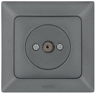 Розетка 1 СП TV проходная/концевая Ne-ad Aras графит