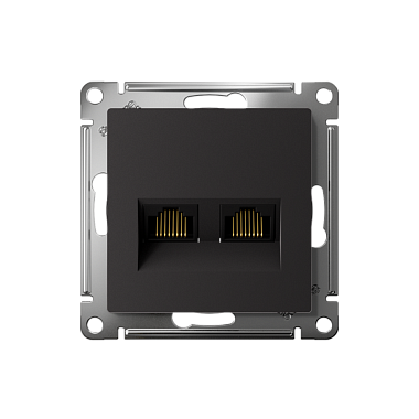 Розетка 1 СП комп. RJ45+RJ45 кат.5е механизм SE AtlasDesign карбон