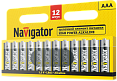 Элемент питания (AAA) щелочной LR03 Alkaline 1,5V 12BL Navigator 95 160