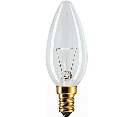 Лампа накаливания Е14 60Вт 230В свеча прозр. B35 CL Philips