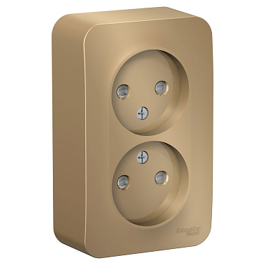 Розетка 2 ОП 16А с з/шт (изол.пл.) SE Blanca титан