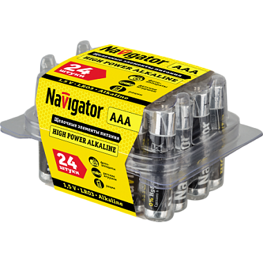 Элемент питания (AAA) щелочной LR03 Alkaline 1,5V Navigator 94 787