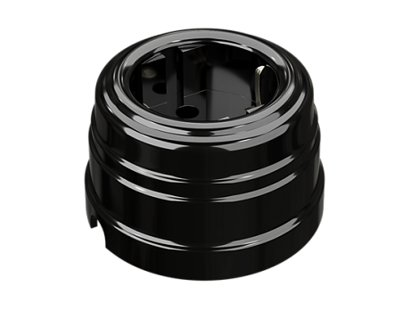 Розетка с заземл. конт. пластиковая МезонинЪ Усадьба черный