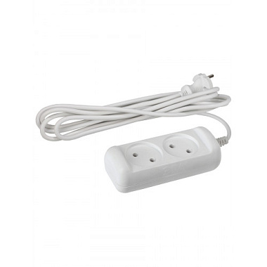 Удлинитель 2* 3 м без з/к ПВС 2x0,75мм2 6А ЭРА Б0038565