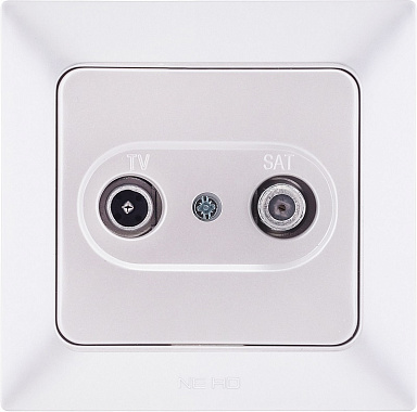 Розетка 1 СП TV+SAT оконечная Ne-ad Aras белый жемчуг