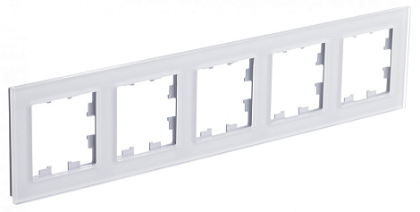 Рамка 5-постовая орг. стекло SE AtlasDesign Nature белый