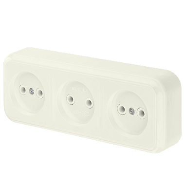 Розетка 3 ОП 16А Bylectrica Пралеска бежевый