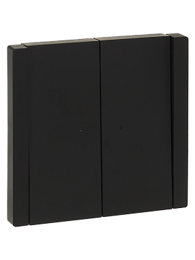 Выключатель 2 СП 10А проходной с подсв. IEK FP108 Forte&Piano черный