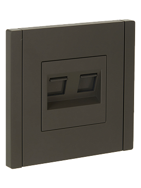 Розетка 1 СП комп. RJ45+RJ45 кат.5е IEK FP333 Forte&Piano серый