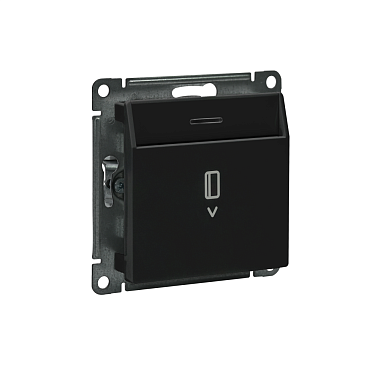 Выключатель 1 СП 10А карточный, с подсв., без задержки отключения, механизм SE AtlasDesign карбон