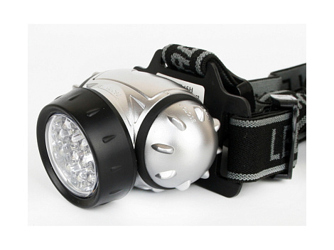 Фонарь налобный Ultraflash металлик, 14LED, 4 реж., 3XR03, пласт., коробка