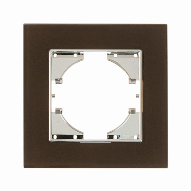 Рамка 1-постовая Gusi Electric Ugra стекло, цвет коричневый
