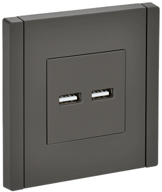 Розетка 1 СП USB А+А 3,1А IEK FP349 Forte&Piano серый