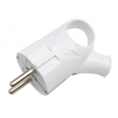 Вилка с кольцом с/з белая 16А 250В 4120 In Home