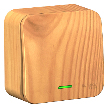 Переключатель 1 ОП 10А (изол.пл.) с подсв. cх.6 SE Blanca ясень