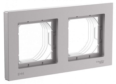 Рамка 2-постовая IP44 SE AtlasDesign Aqua алюминий