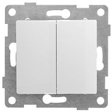 Выключатель 2 СП 10А механизм Gusi Electric Bravo белый