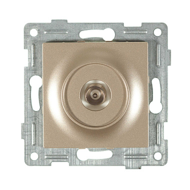 Розетка 1 СП TV оконечная механизм Gusi Electric Ugra шампань