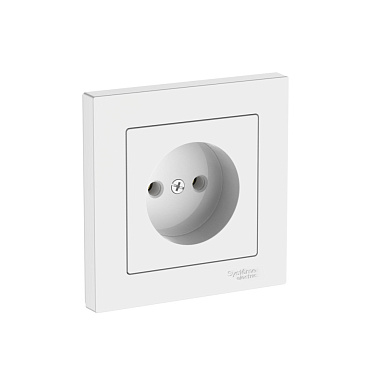 Розетка 1 СП 16А безвинт. зажим SE AtlasDesign белый