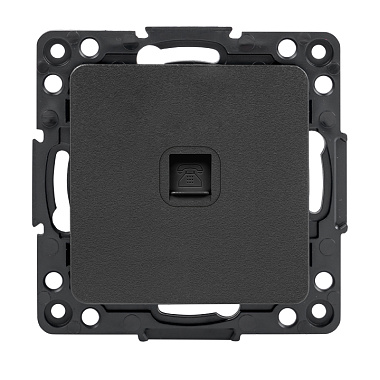 Розетка 1 СП телефонная RJ11 механизм EKF Стокгольм черный