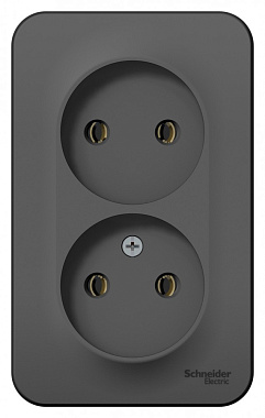 Розетка 2 ОП 16А SE Blanca антрацит