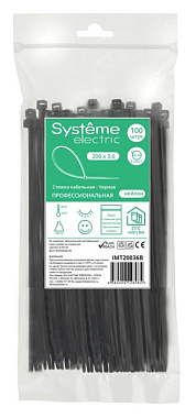 Хомуты черные нейлон 3,6*200 (100 шт) SE