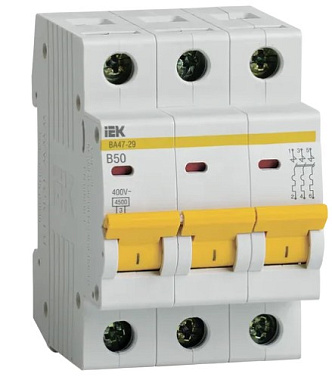 Автоматический выключатель 3P  50A (B) 4,5kA ВА 47-29 IEK