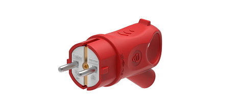 Вилка каучук угловая 16А 230В с з/к IP44 SE MultiSet красный