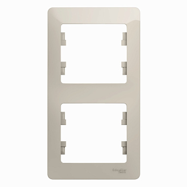 Рамка 2-постовая вертикальная SE Glossa молочный