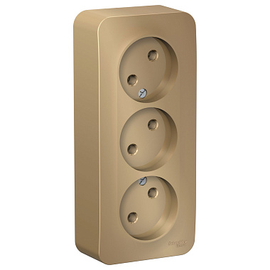 Розетка 3 ОП 16А (изол.пл.) SE Blanca титан