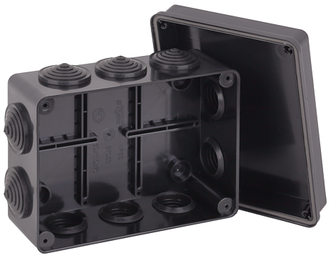 Коробка расп. ОП 150х110х70мм IP55 10 вводов Рувинил черный