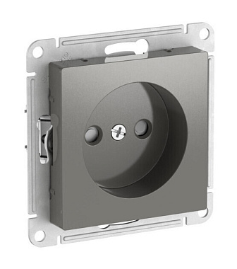 Розетка 1 СП 16А с з/шт механизм безвинт. зажим SE AtlasDesign сталь