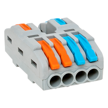 Зажим безвинтовой 4х(0,08-4,0) с рычагами 222-424 ответвительный СМК EKF