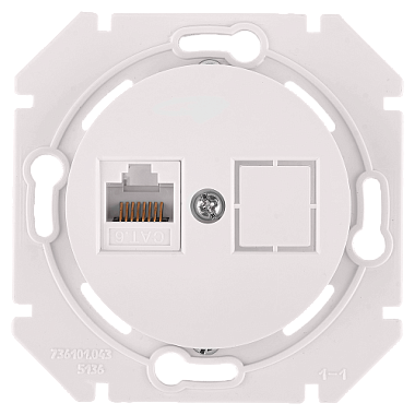 Розетка 1 СП комп. RJ45 кат.5е механизм Bylectrica Прованс перламутр
