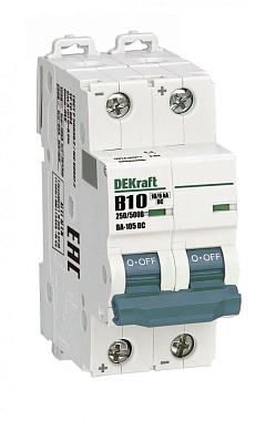 Автоматический выключатель 2P  10A (B) 6,0kA DC ВА105 DEKraft