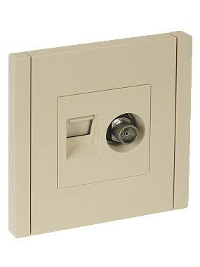 Розетка 1 СП TV+комп.RJ45 кат.6 IEK FP437 Forte&Piano ваниль