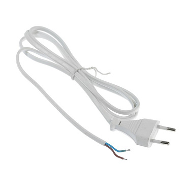 Шнур с вилкой L-3,0м белый ШВВП 2х0,5