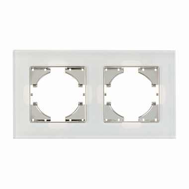 Рамка 2-постовая Gusi Electric Ugra стекло, цвет белый.