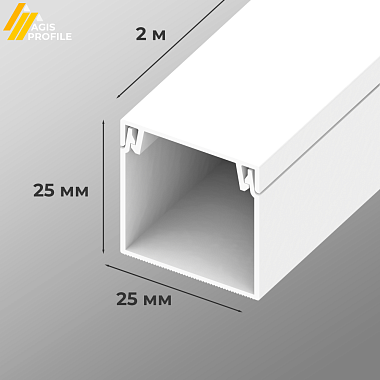 Кабель-канал  25х25х2000 белый AGIS Profile