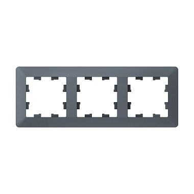 Рамка 3-постовая SE AtlasDesign Air грифель/дымчатый черный