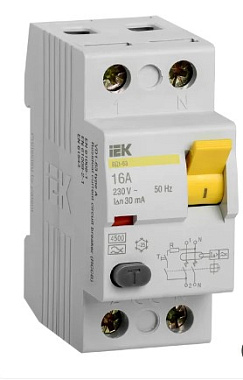 УЗО 2P  16А  30мА A 4,5кА ВД1-63 IEK