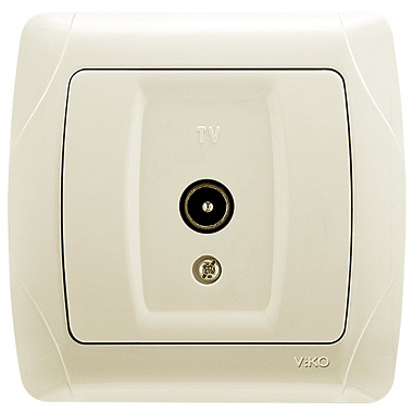 Розетка 1 СП TV оконечная Viko Carmen крем