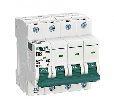 Автоматический выключатель 4P   8A (B) 6,0kA ВА103 DEKraft