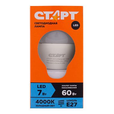 Лампа светодиодная Е27   7Вт 4000К груша Старт ECO