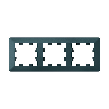 Рамка 3-постовая SE AtlasDesign Air изумруд/дымчатый черный